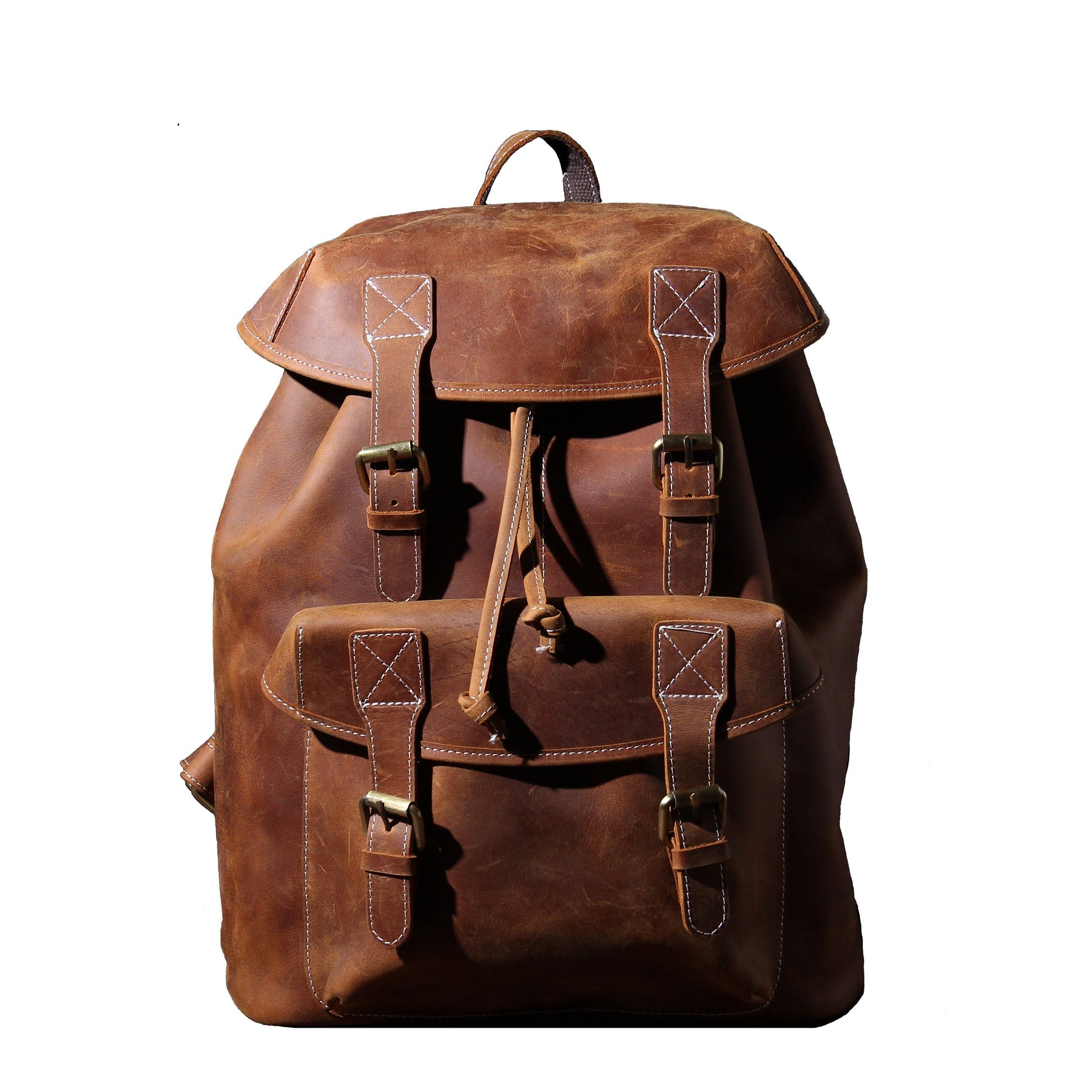 Old best sale leather backpack