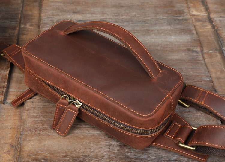 Handmade Leather Pack Waist Belt - Rucksack Bag