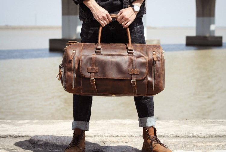 Luxury Leather Multi-Use Duffel Bag