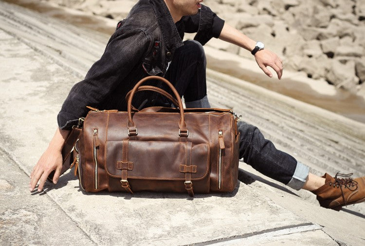 Luxury Leather Multi-Use Duffel Bag