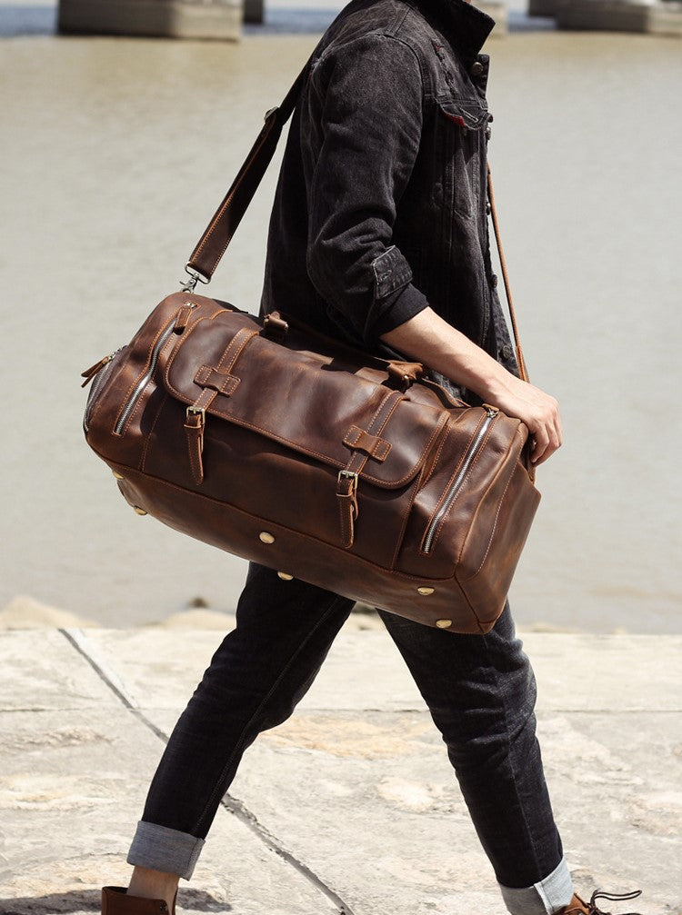 Luxury Leather Multi-Use Duffel Bag