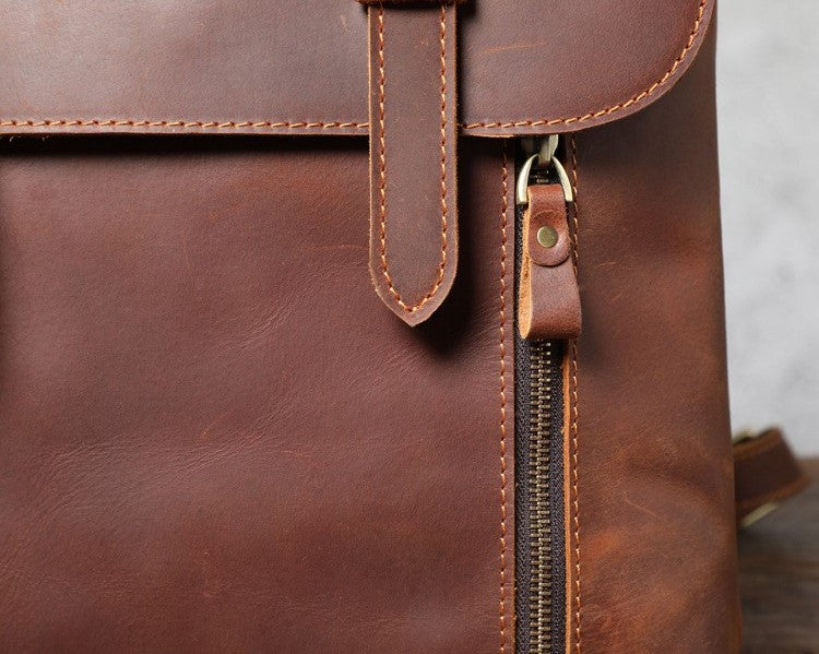 Single Shoulder leather Backpack