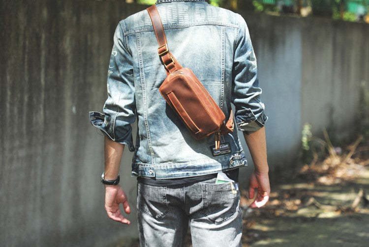 Handmade Leather Pack Waist Belt - Rucksack Bag