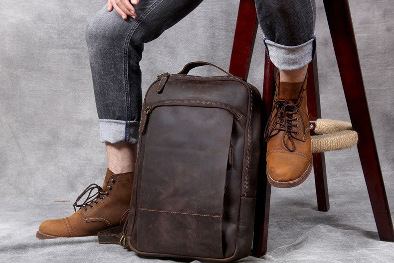 Daily Usage Leather Backpack