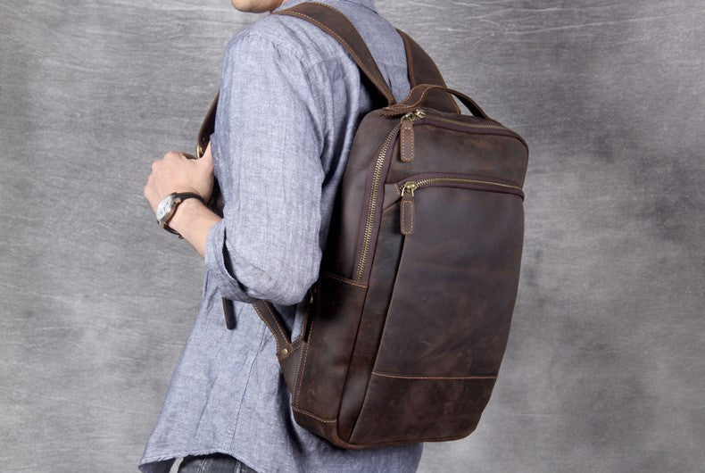 Daily Usage Leather Backpack