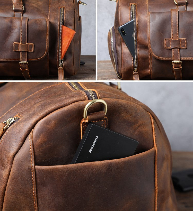 Luxury Leather Multi-Use Duffel Bag