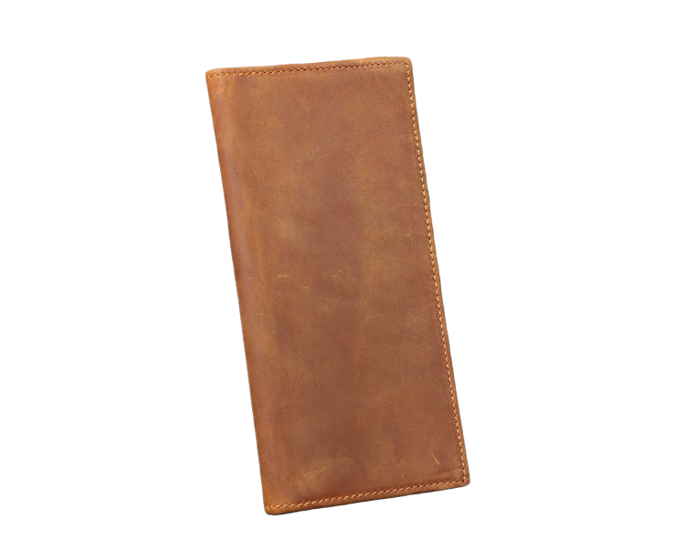 Luxury Long Slim Brown Leather Wallet